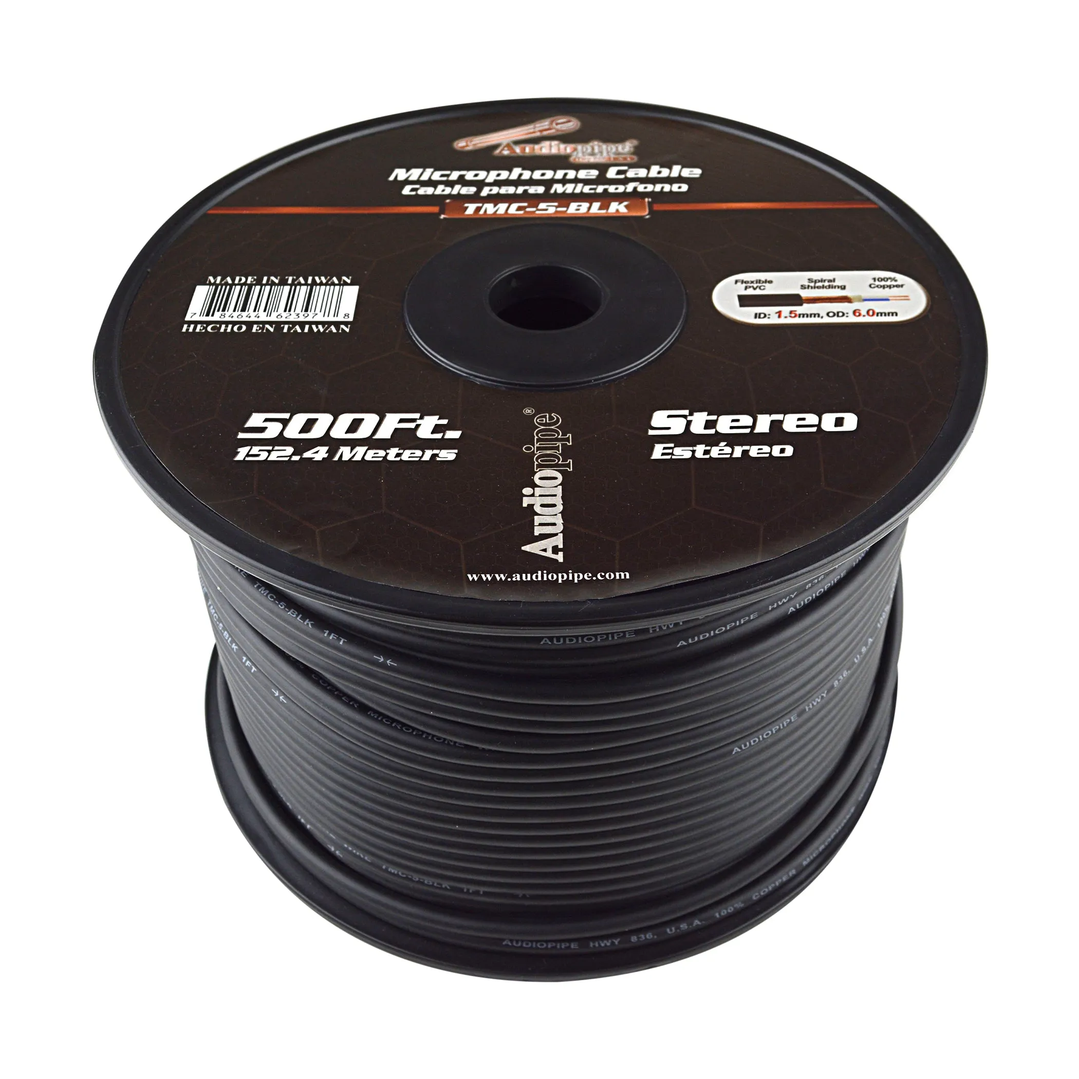 500’ Microphone Cable, 100% Copper (TMC-5-BLK)