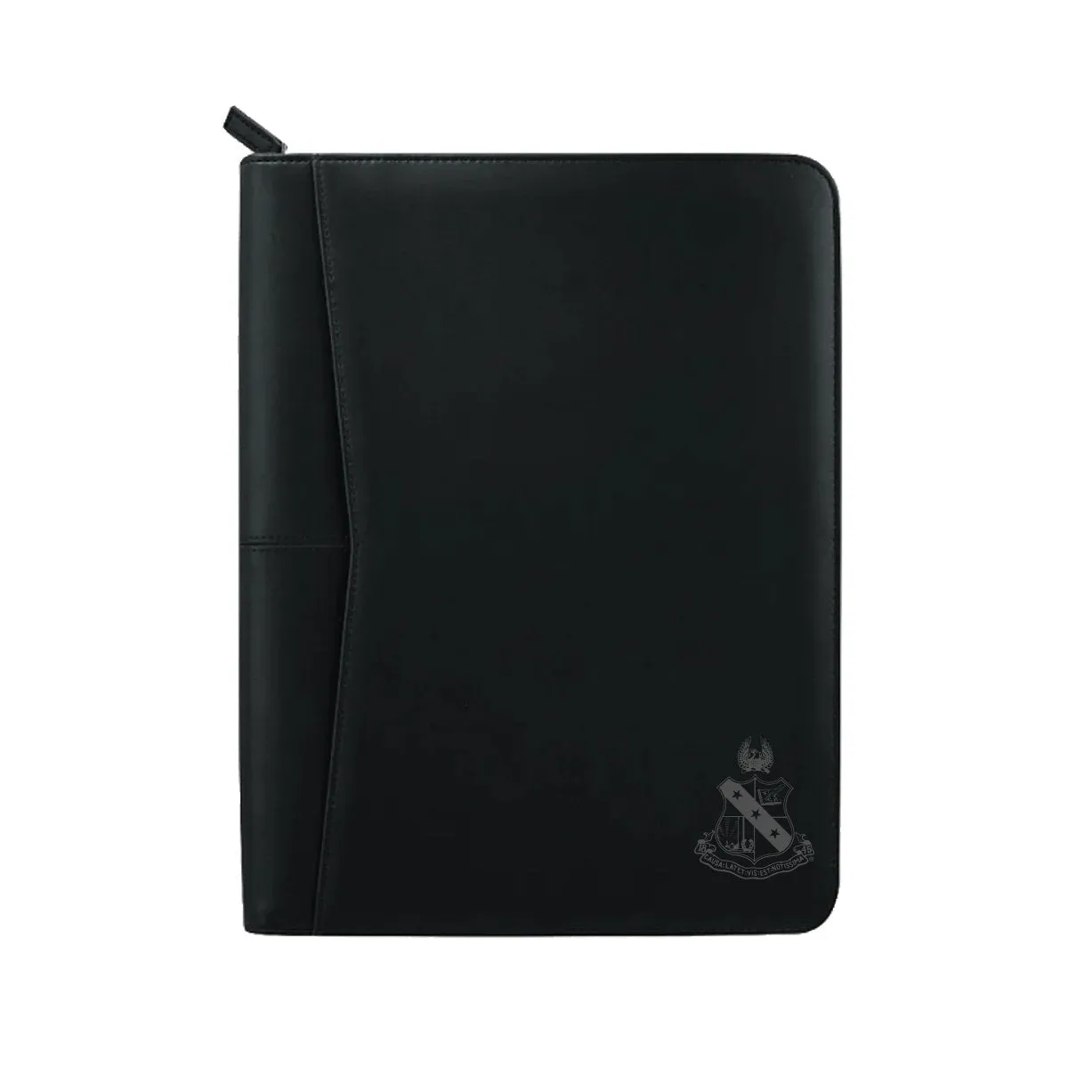 Alpha Sig Zippered Crest Padfolio