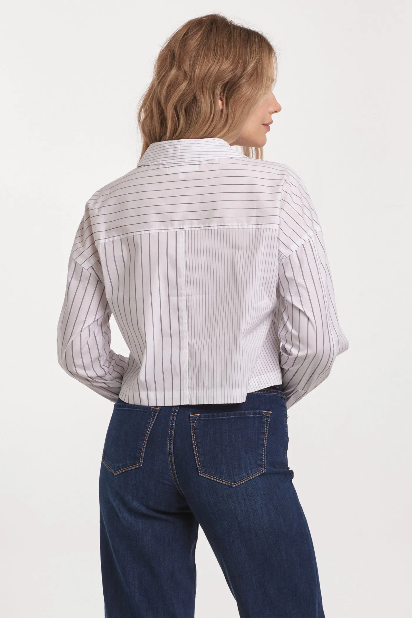 ARIANNA CROPPED FRONT TIE SHIRT BLANK PAPER