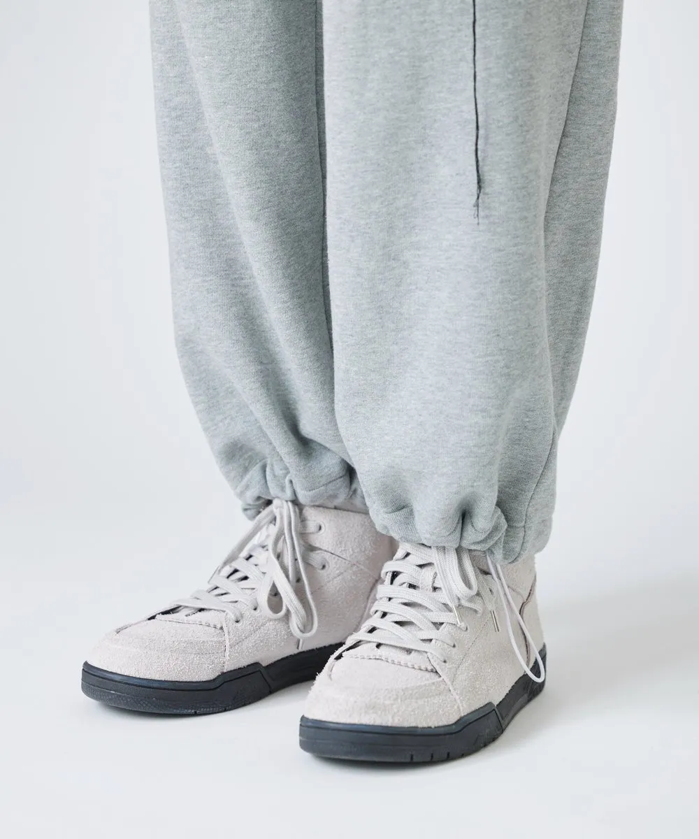 Basic line _ Cropped wide pants - HEATHER GRAY