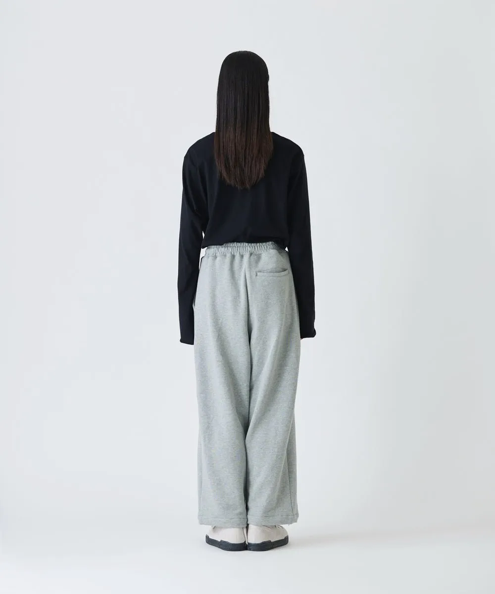 Basic line _ Cropped wide pants - HEATHER GRAY