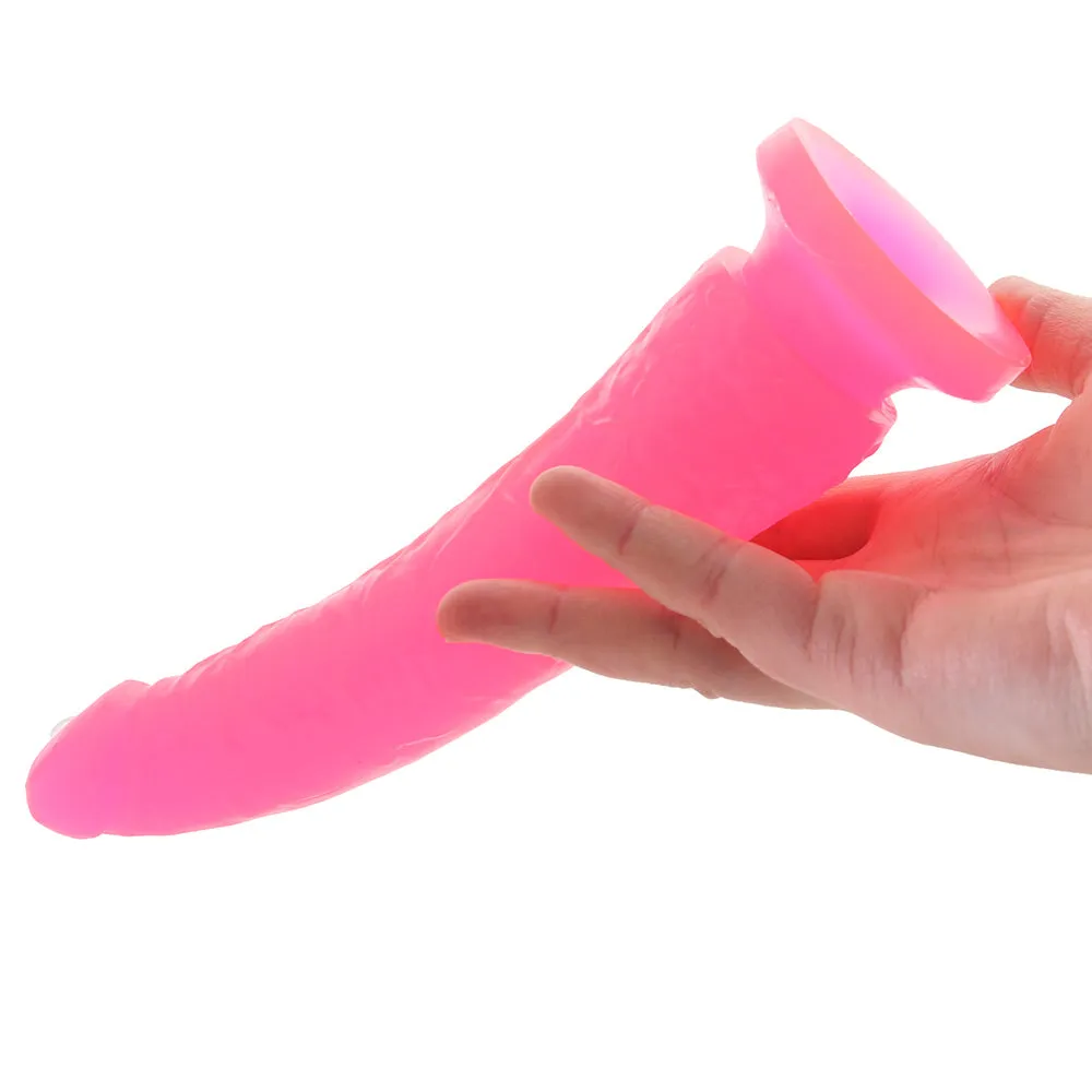 Basix Slim 7 Inch Dildo in Pink