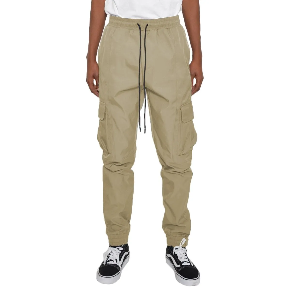 Beige Utility Jogger Pants