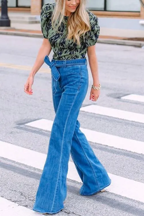 Belted Loose High Waist Jeans