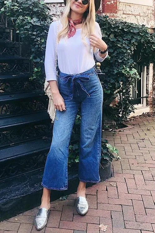 Belted Loose High Waist Jeans