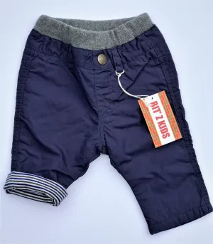 BIT'Z KIDS INFANT BOYS NAVY FULLY COTTON LINED PULL ON PANTS