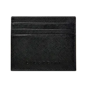 Black Unisex Saffiano Leather Slim Card Wallet