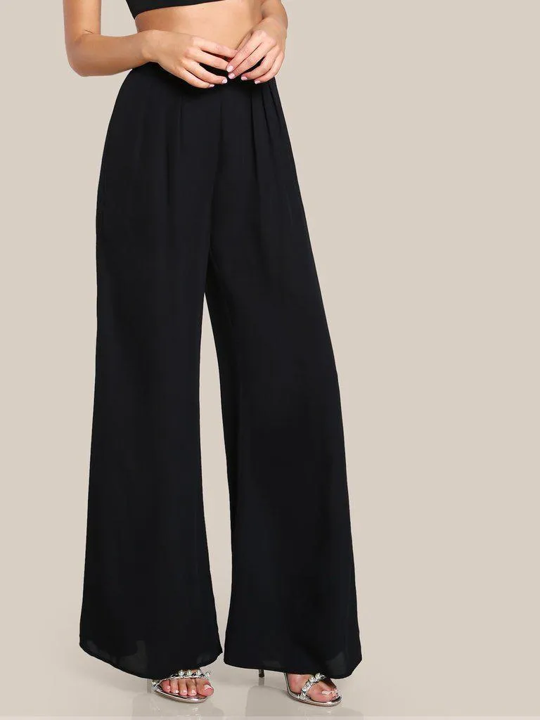 Box Pleated Palazzo Pants