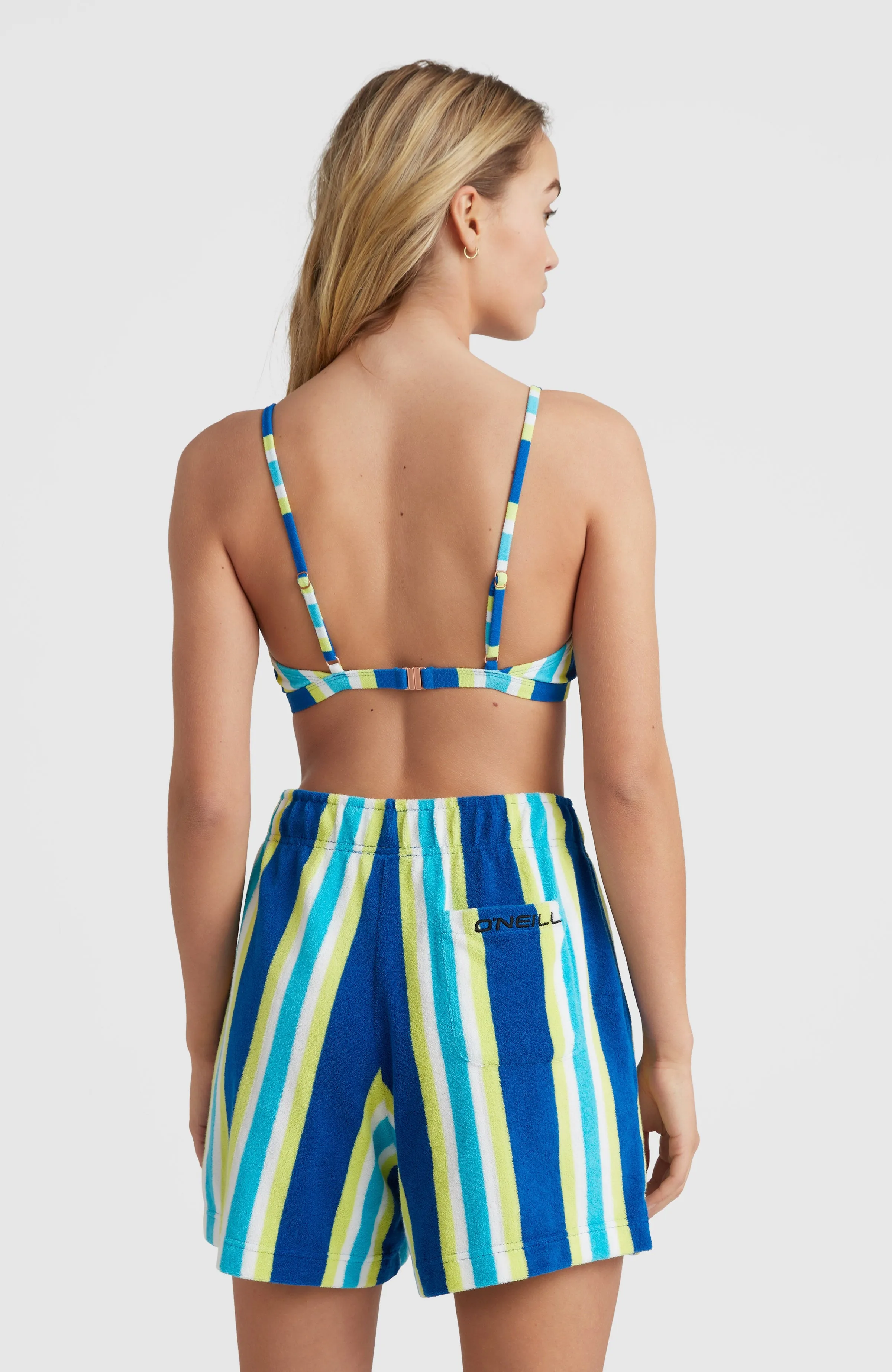 Brights Terry High-Waist Sweatshorts | Blue Towel Stripe