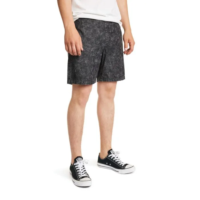 BRIXTON STEADY ELASTIC WB SHORT - BLACK ACID WASH