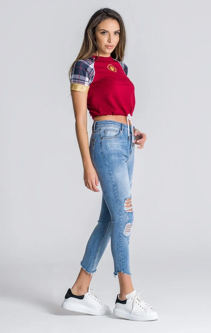 Burgundy Royalty Cropped Tee