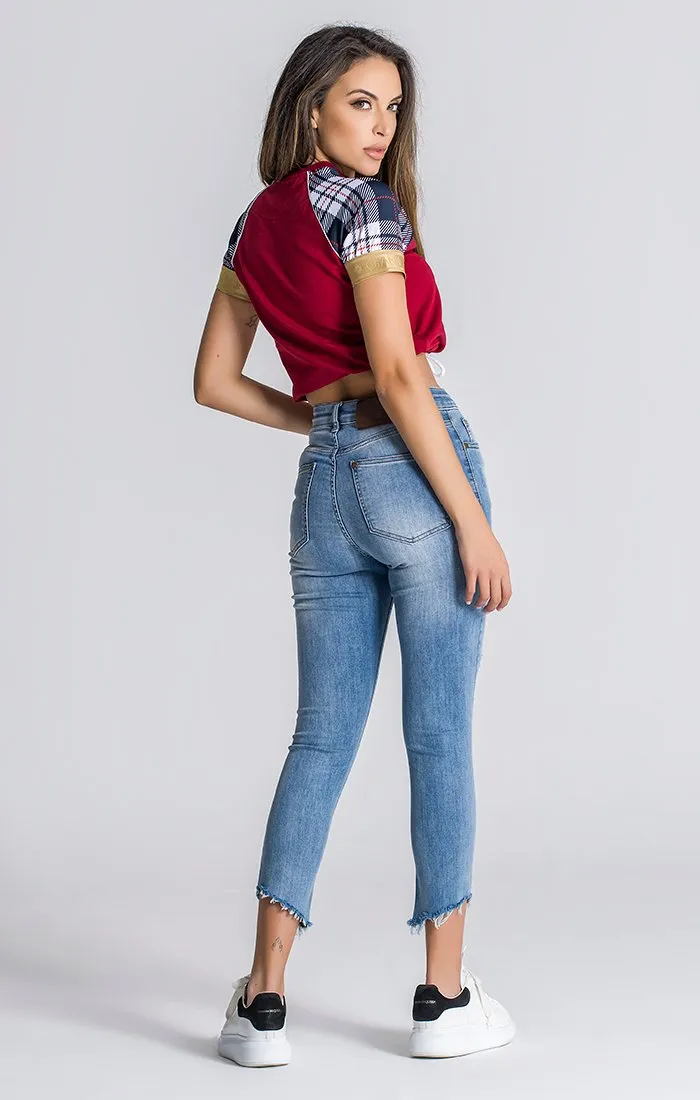 Burgundy Royalty Cropped Tee