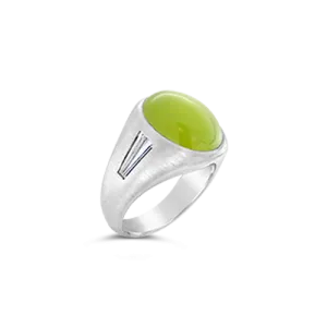 Cat's Eye Chrysoberyl & Diamond Men's Ring