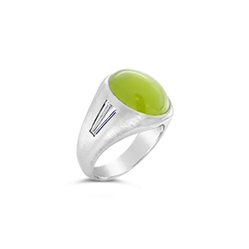 Cat's Eye Chrysoberyl & Diamond Men's Ring