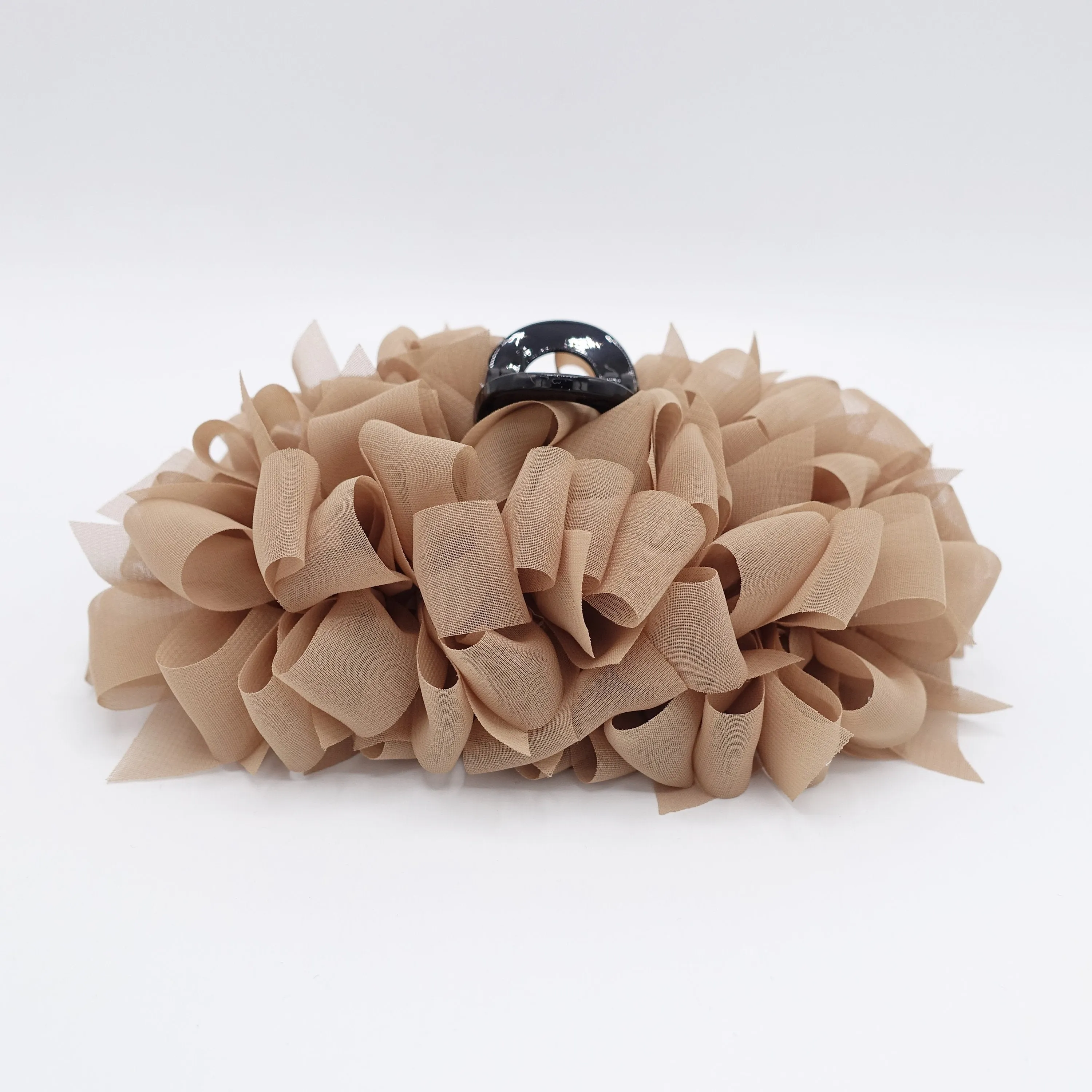 chiffon bow hair claw, bow flower hair claw for women