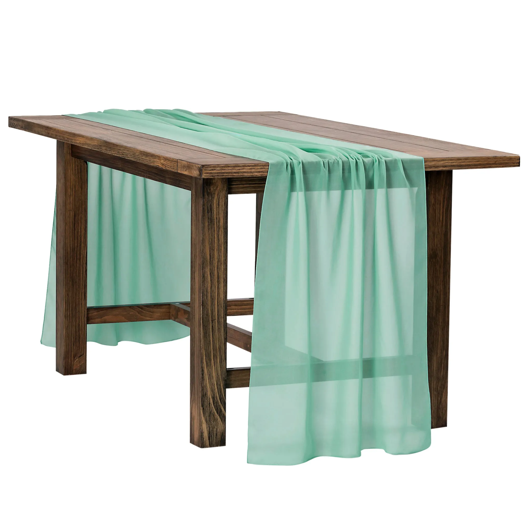 Chiffon Wedding Table Runner 10FT x 27" - Seafoam Green