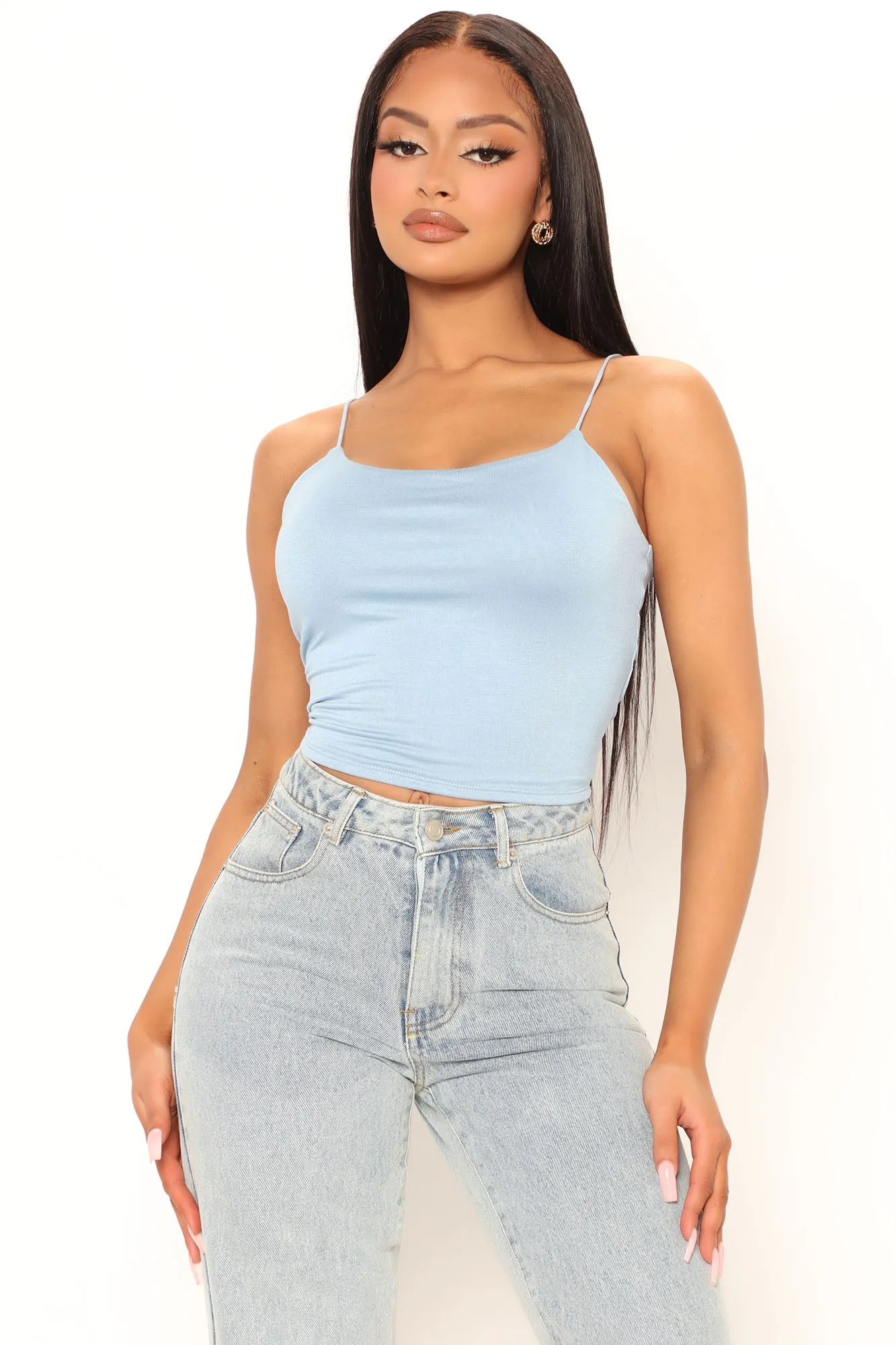 Courtney Crop Cami - Light Blue