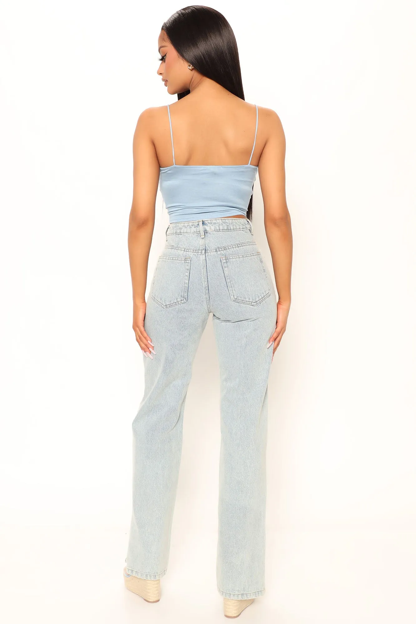 Courtney Crop Cami - Light Blue