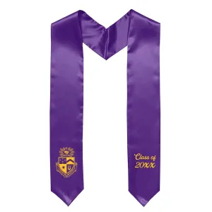 Delt Embroidered Crest Graduation Stole