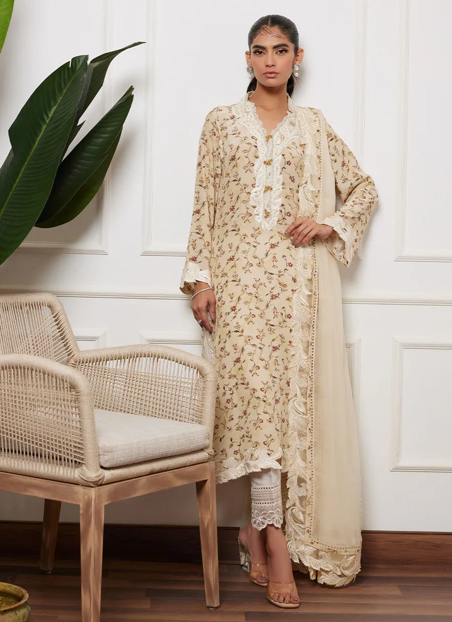 Dendera Ivory Shirt And Dupatta