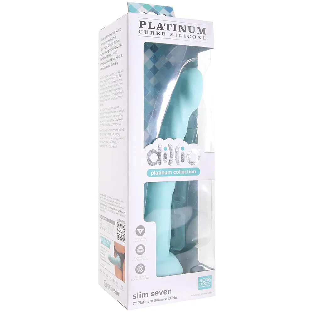 Dillio Platinum Slim Seven Dildo in Teal