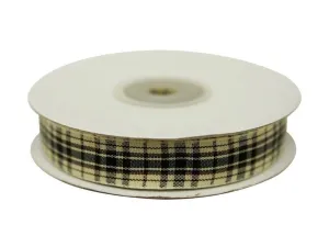 Distinct Plaid Ribbon 5/8" x 25yrds per roll-Black