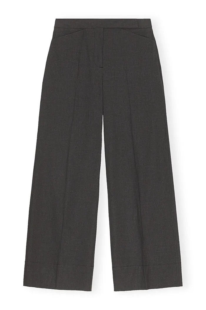 DRAPEY MELANGE MID WAIST PANTS