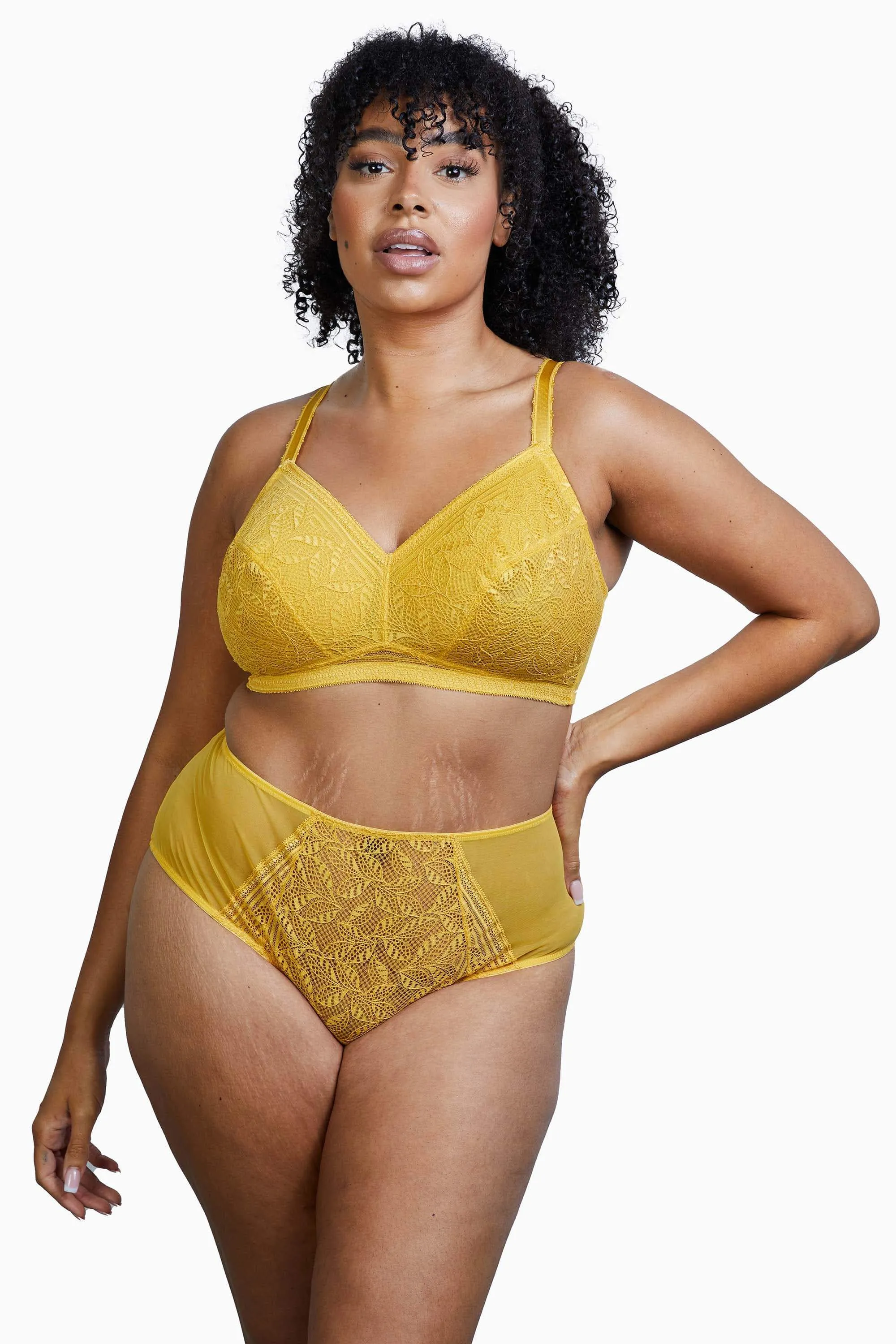 Emma Mustard Yellow High Waist Brief