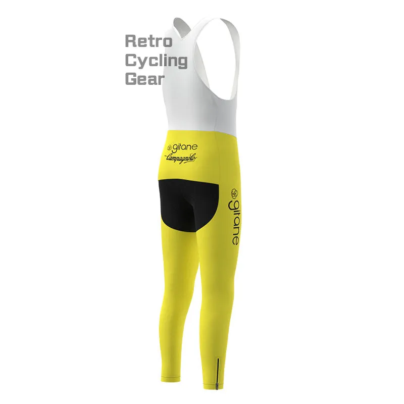 Girane Yellow Fleece Retro Cycling Kits