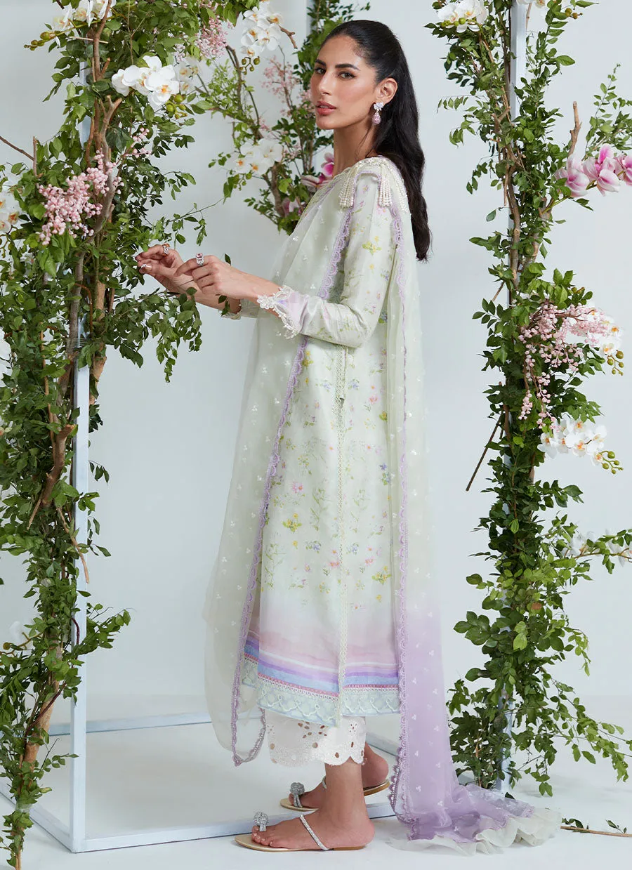 Grace Floral Shirt with Pre Draped Dupatta