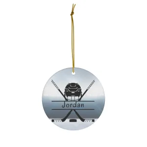 Ice Hockey Ornament, Personalized Ice Hockey Christmas Ornament