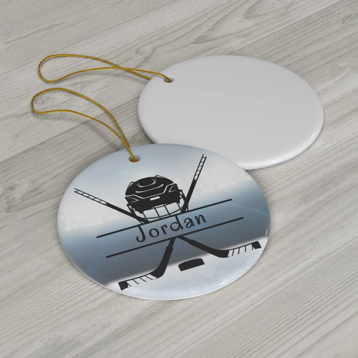 Ice Hockey Ornament, Personalized Ice Hockey Christmas Ornament