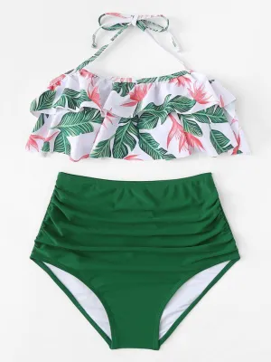 Jungle Print High Waist Bikini Set