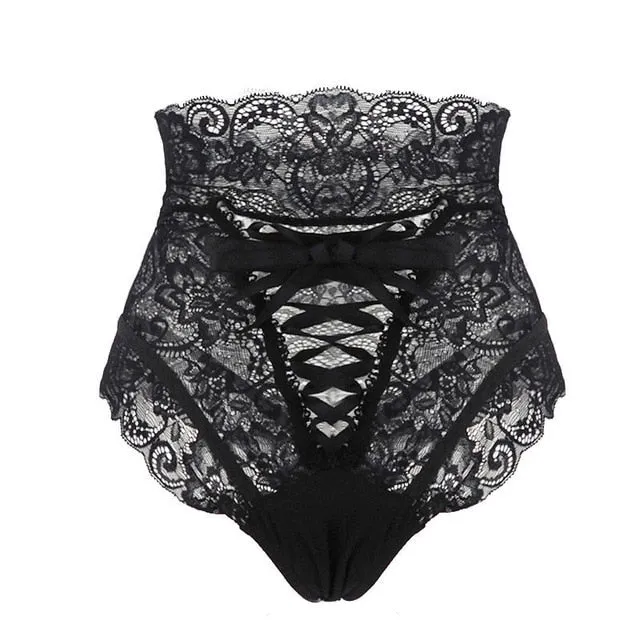 Lace Straps High Waist Panties