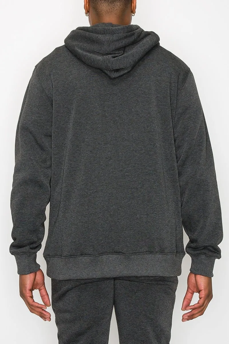 Men's Solid Color Fleece pullover