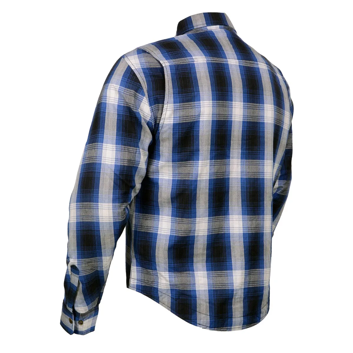 Milwaukee Leather MPM1650 Men's Plaid Flannel Biker Shirt with CE Approved Armor - Reinforced w/ Aramid Fiber