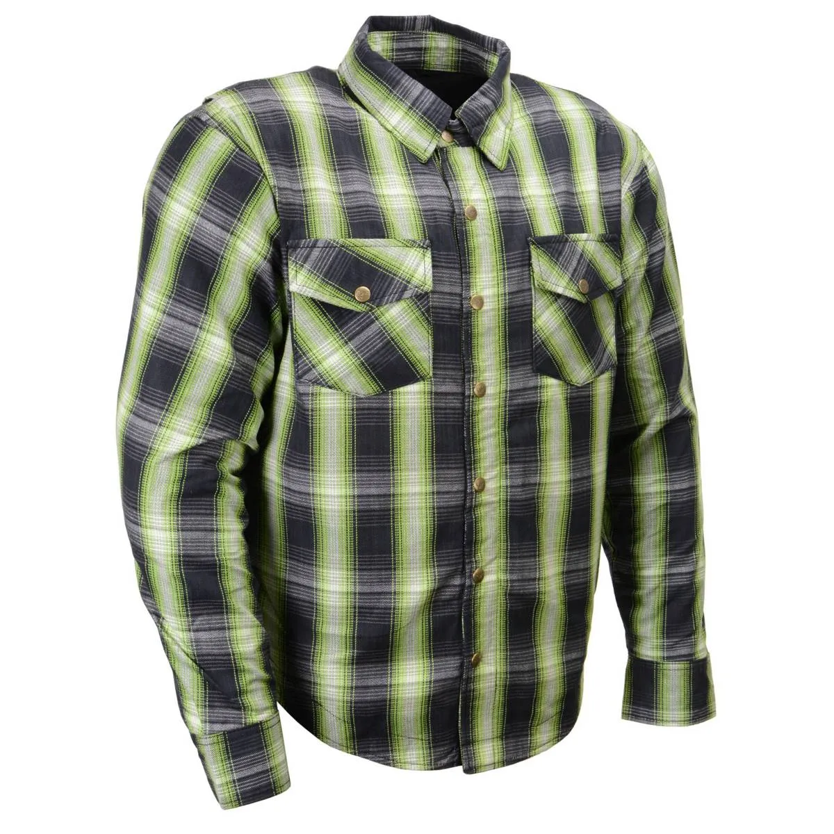 Milwaukee Leather MPM1658 Men's Plaid Flannel Biker Shirt with CE