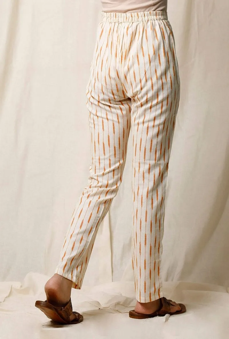 Narangi Kori Ikat Cotton Slub Pants