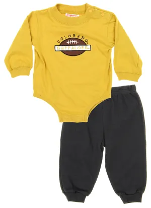 NCAA Infant Colorado Buffaloes Creeper Top and Pants Set, Gold & Black