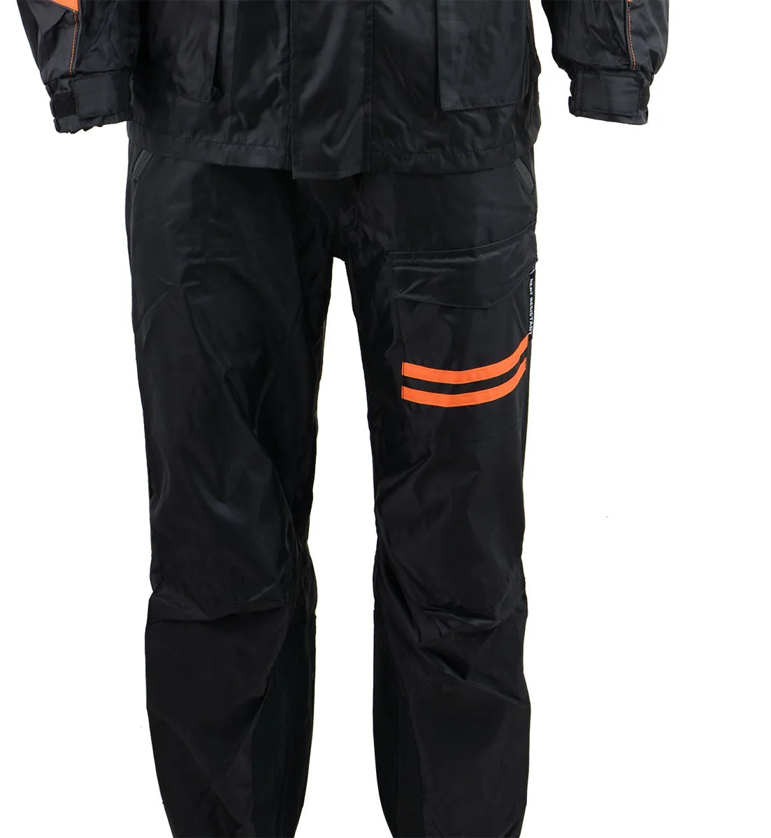 NexGen Men's SH2051 Black and Orange Hooded Water Proof Armored Rain