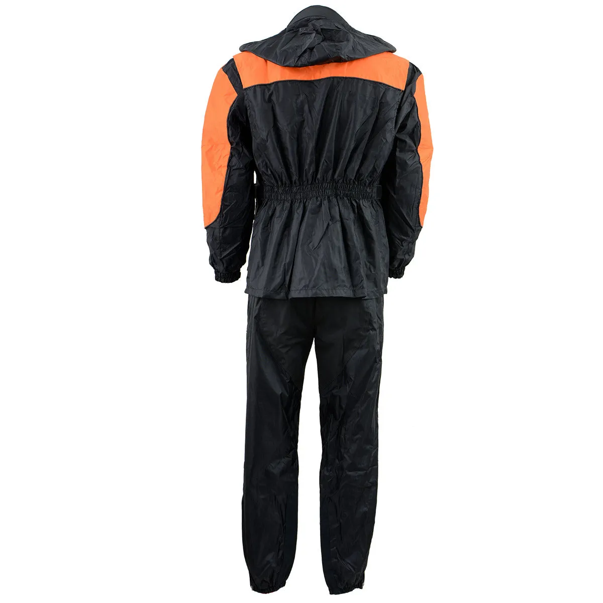 NexGen Men's SH2051 Black and Orange Hooded Water Proof Armored Rain