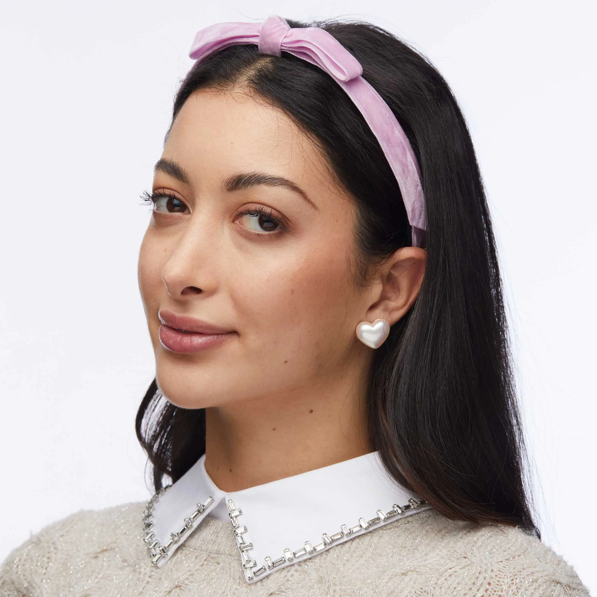 ORCHID BARDOT SLIM VELVET HEADBAND