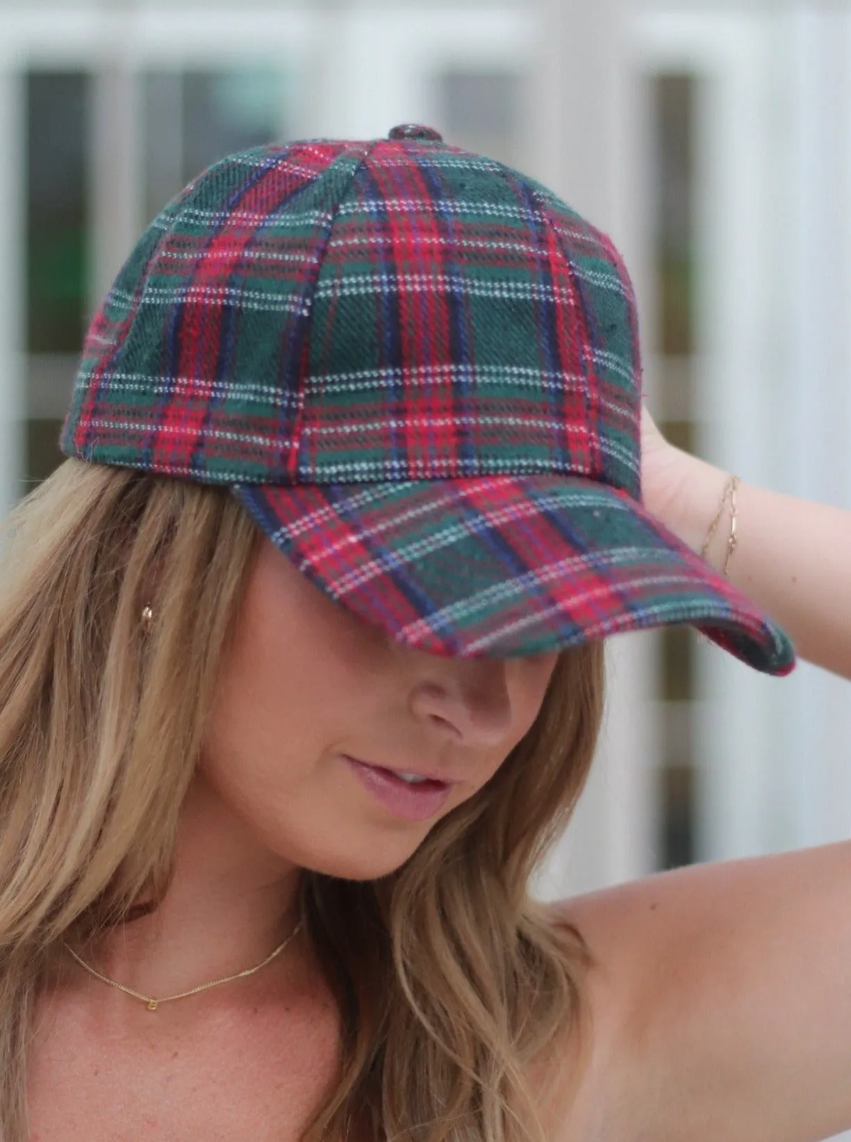 Plaid Flannel Hat, Red & Green