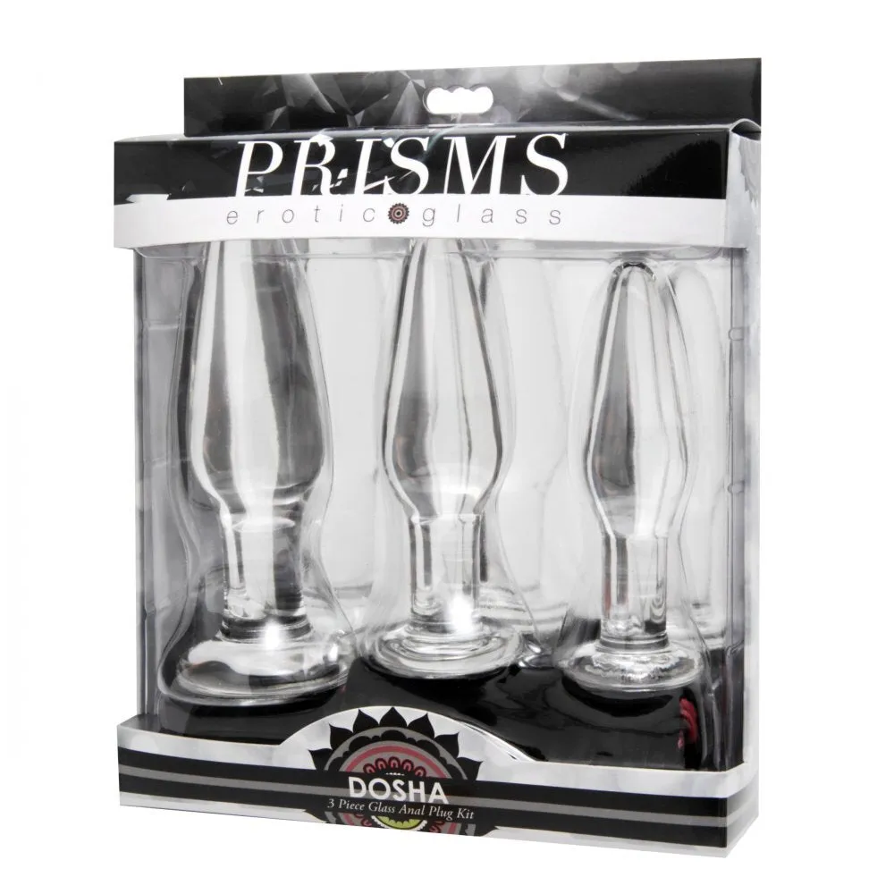 Prism Dosha Glass Anal Plug Kit 3 Pieces