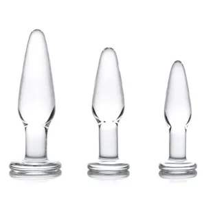 Prism Dosha Glass Anal Plug Kit 3 Pieces