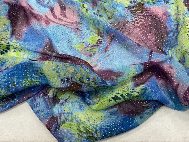 Psychedelic  - Glitter Printed Chiffon