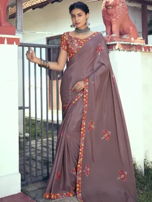 Pure Chiffon Saree With Gold Print and Designer Blouse