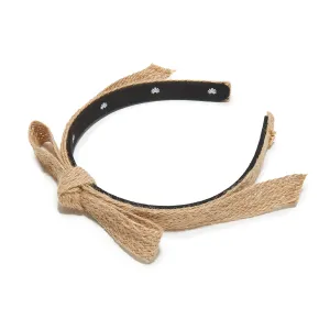 RAFFIA BARDOT RIBBON SLIM HEADBAND