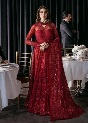 Red Embroidered Long Suit - Afrozeh Luxury Starlet Collection '23 - Nirvana