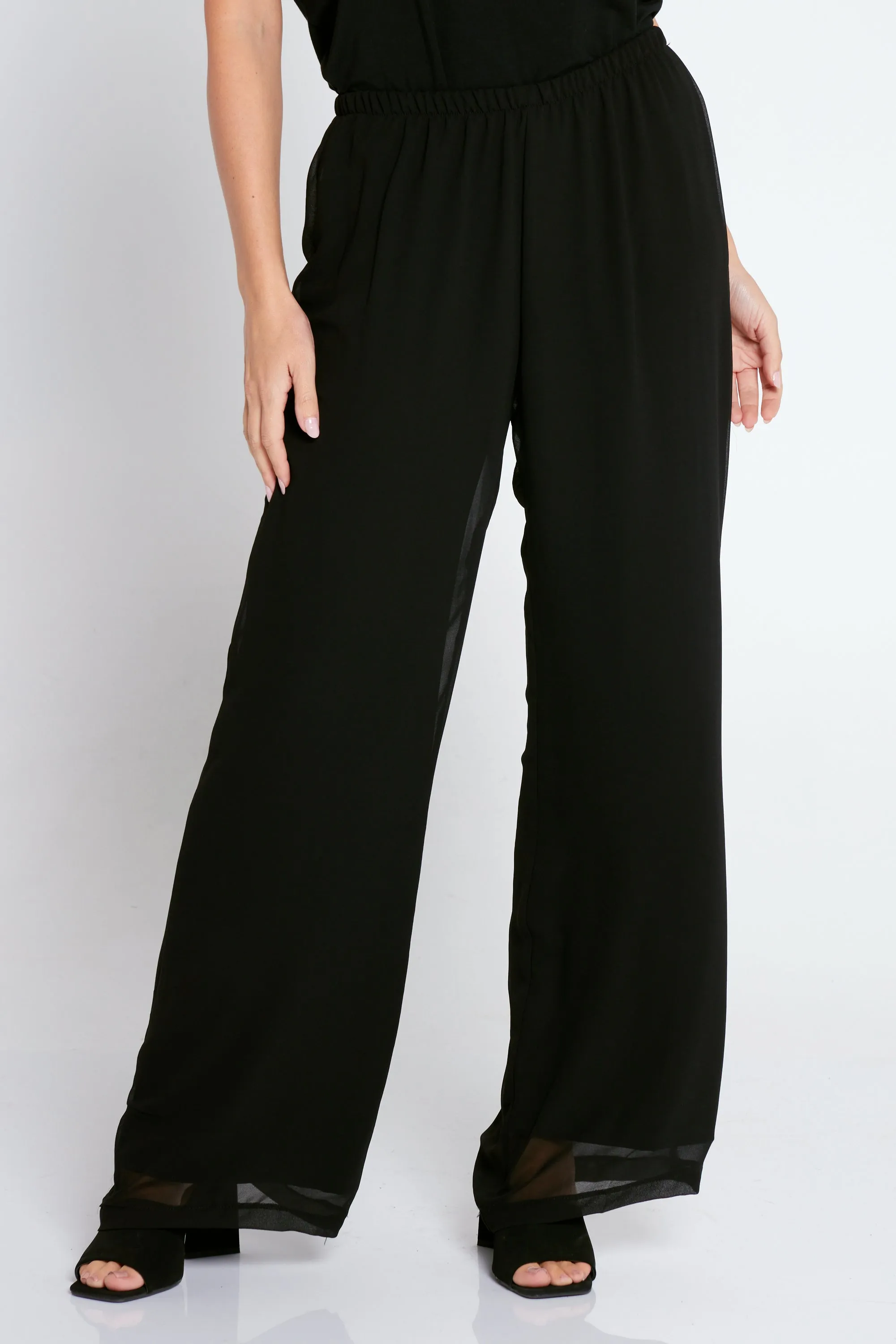 Rendezvous Chiffon Pants - Black